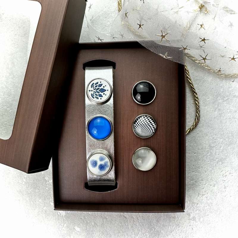 ZESTAW 89 bransoletka srebrna i 6 klików