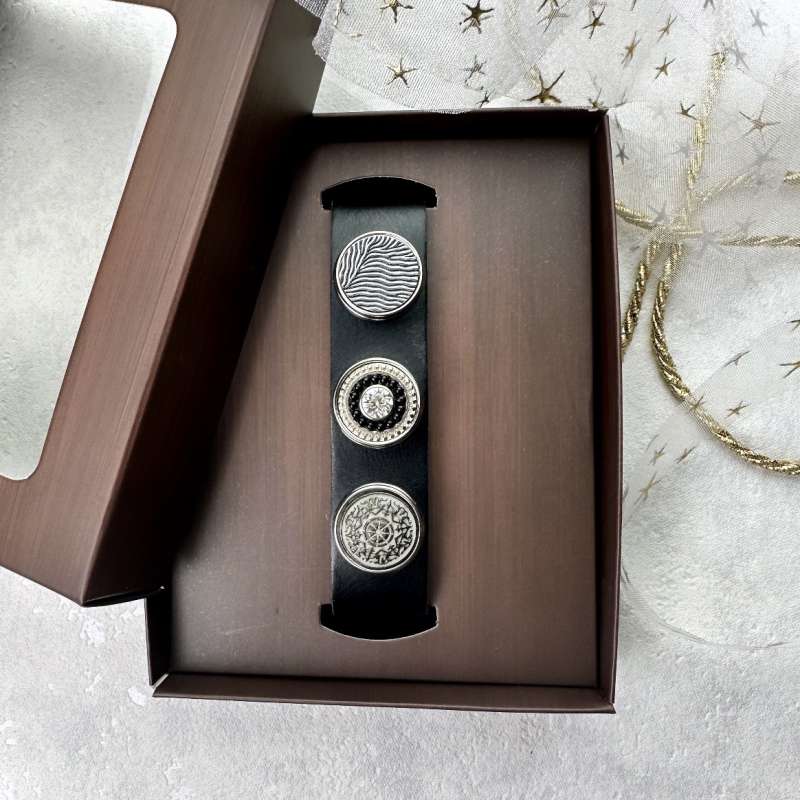 ZESTAW 99 bransoletka czarna i 3 kliki